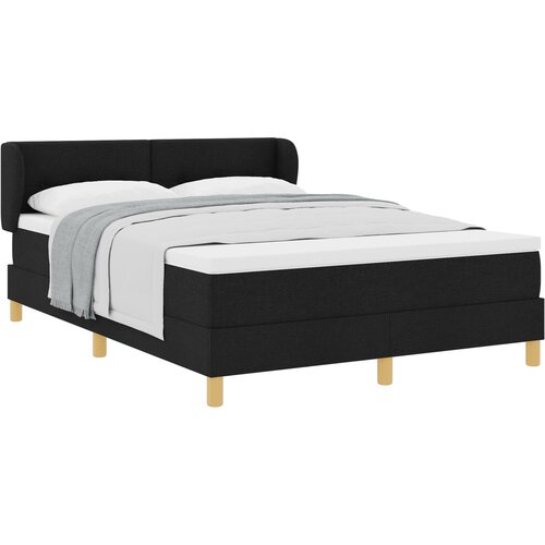 VidaXL Box Spring postelja z vzmetnico Črna 140x190 cm Tkanina, (22051762) Slike
