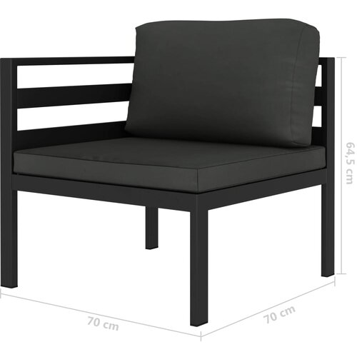 5-dijelni set vrtnih sofa s jastucima aluminijski antracit Slike
