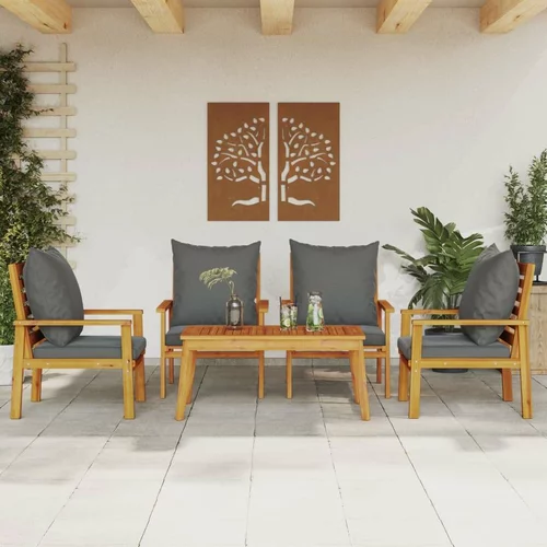  Vrtna lounge garnitura z blazinami 5-delna trden akacijev les