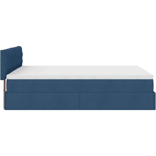 VidaXL otomanski okvir kreveta s madracem plavi 140x200cm od tkanine Slike