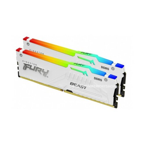 Kingston DIMM DDR5 64GB (2x32GB kit) 6400MTs KF564C32BWEAK2-64 FURY Beast White RGB EXPO Cene