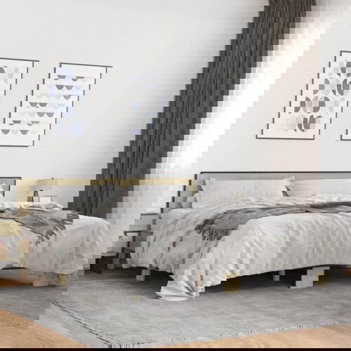 Furnova Posteljni okvir sonoma hrast 180x200 cm inž. les in kovina, (21933916) Slike