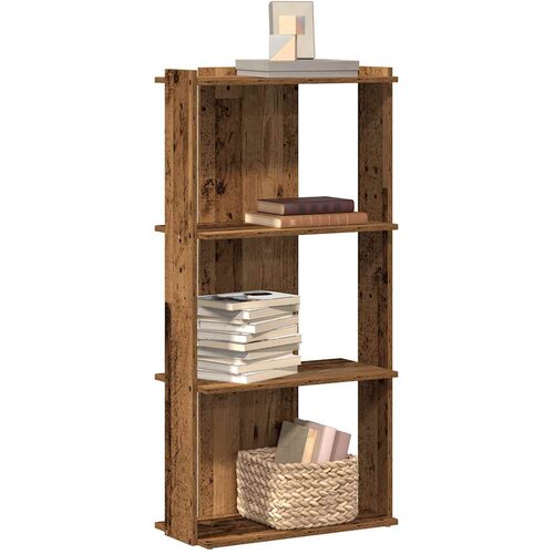  Regal za knjige s 3 razina boja staro drvo 60x30x120 cm drveni Cijene