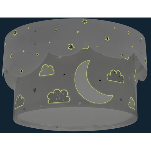 Dalber 61236E - Dečije plafonsko svetlo MOON 2xE27/60W/230V sivo Slike
