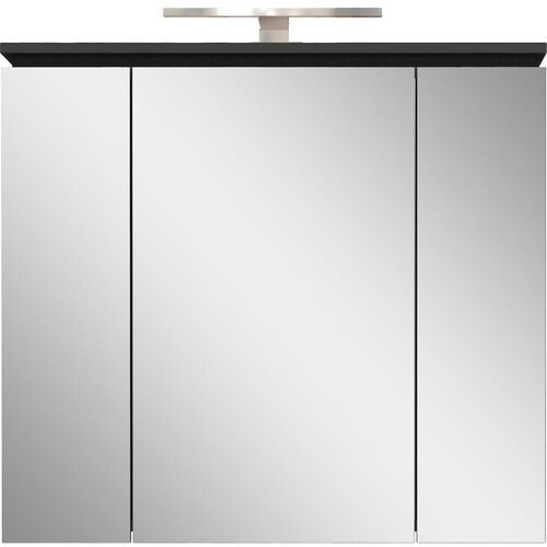 Germania Antracitno siva kopalniška omarica z ogledalom in lučjo 76x74 cm Modesto – Germania Cene