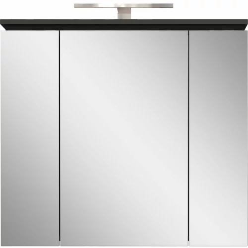 Germania Antracitno siva kopalniška omarica z ogledalom in lučjo 76x74 cm Modesto – Germania