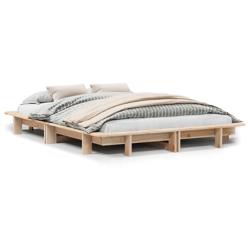 vidaXL Posteljni okvir 140x190 cm trdna borovina Cene