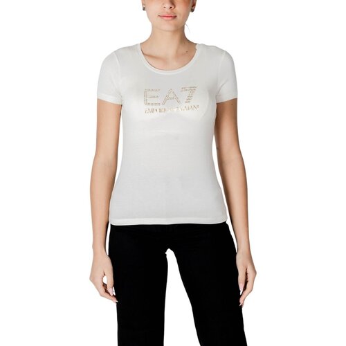Ea7 Emporio Armani Majice s kratkimi rokavi 8NTT67 TJDQZ Bela Slike