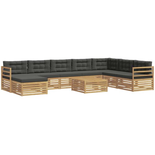  Set vanjskih sofa 9 kom. Bijela i antracit Poliester 79 x 79 x 37 cm Slike