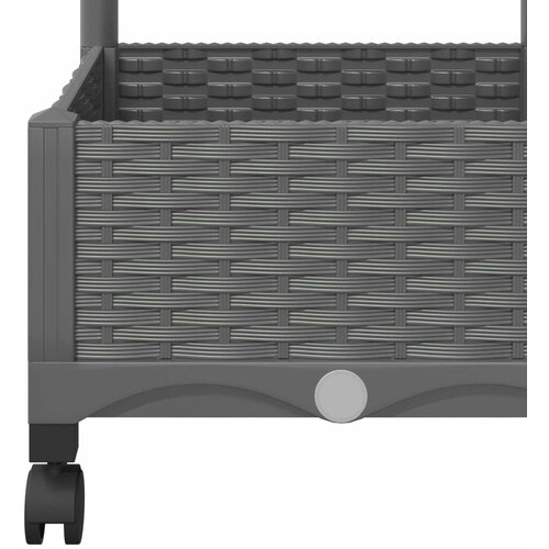  Vrtni saksija s re&amp;scaron;etkom i kotačima Svjetlosiva PP - Svjetlosiva 40 x 40 x 121 5 cm s kotačima Slike