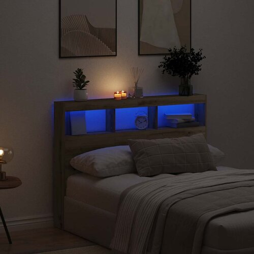 Ormarić za uzglavlje LED boja artisan hrast 140x17x102 cm Cijene