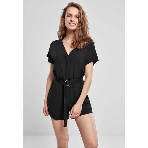 Urban Classics Women's jumpsuit with a short viscose belt in black Slike