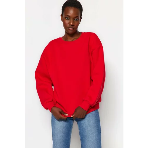 Trendyol Sweatshirt - Red - Oversize