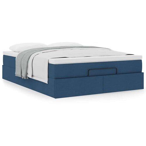  Otomanski krevet s madracem plavi 140x190cm od tkanine Cene