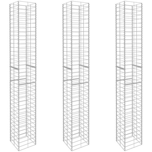  Gabionske košare 3 kom od pocinčanog čelika 25 x 25 x 197 cm Cijene