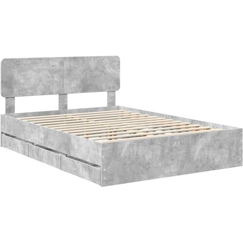  Krevetna konstrukcija s ladicama Betonsko Siva 140 x 190 cm Slike