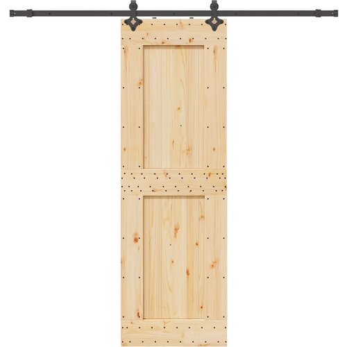 VidaXL Drsna vrata s kompletom vodil 70x210 cm trdna borovina Slike