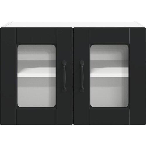  Zidni stakleni ormarić Crna 60 x 31 x 40 cm Konstruirano drvo Slike