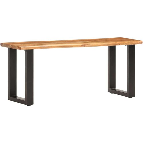 vidaXL Klop z naravnimi robovi 110 cm trden akacijev les in jeklo Cene