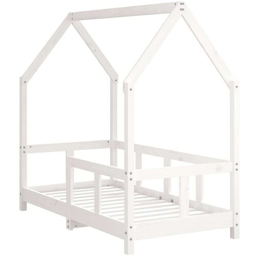 VidaXL Okvir za dječji krevet bijeli 70 x 140 cm od masivne borovine Slike