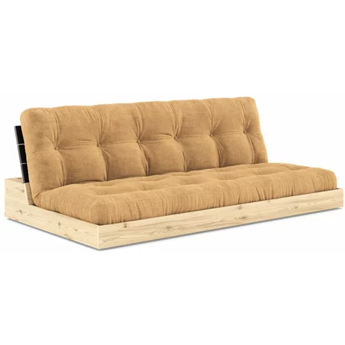 Karup Design Senf žuta/svjetlo smeđa sklopiva sofa od samta 196 cm Base –