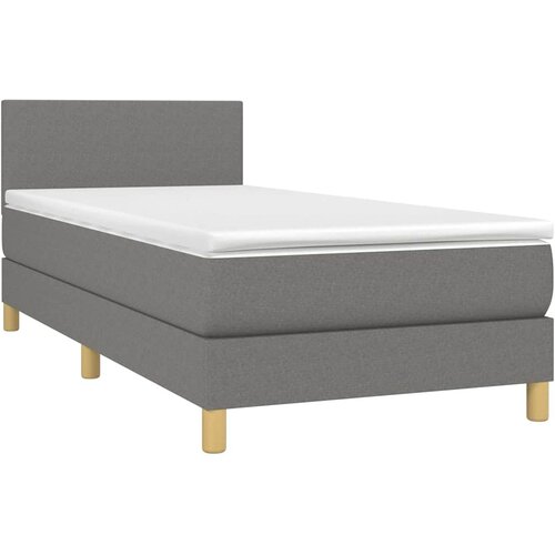  box spring s madracem LED tamnosivi 100x200 cm tkanina Slike