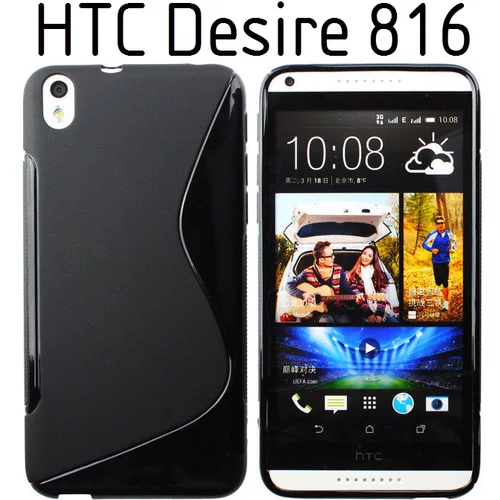  Gumijasti / gel etui S-Line za HTC Desire 816 - črni