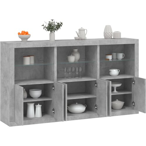  The Living Store Komoda z LED lučkami betonsko siva 181,5x37x100 cm - Komoda, (21457077) Slike