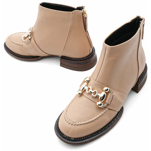Marjin Ankle Boots - Beige - Flat