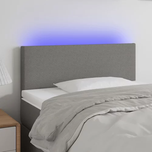 vidaXL LED posteljno vzglavje temno sivo 100x5x78/88 cm blago