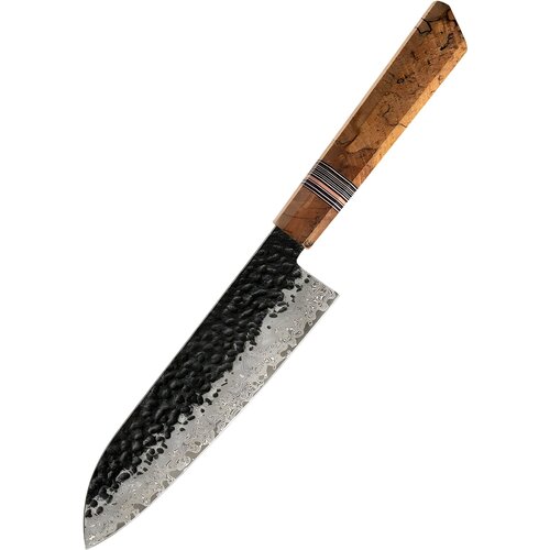 IZMAEL Damaskast kuhinjski nož ZE-37430 - Santoku / Rjava Cene