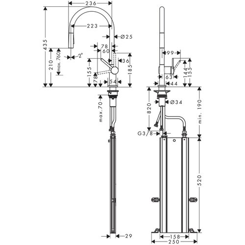 Hansgrohe 72801000 Talis M54 2jet sBox vrtljiva izvlečna kuhinjska armatura Slike