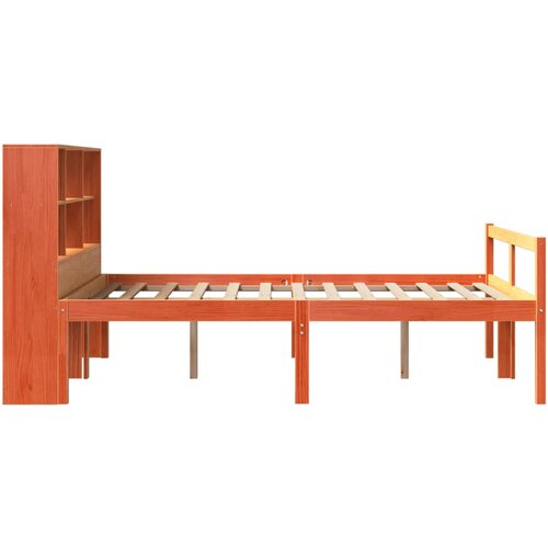  Krevet s regalom za knjige bez madraca 150x200 cm masivno drvo Slike