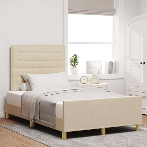  Postelja Krem 120x200 cm Tkanina, (22051839) Slike