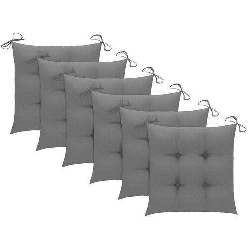  Jastuci za stolice 6 kom sivi 50 x 50 x 7 cm od tkanine Oxford Slike