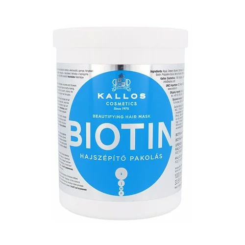 Kallos Cosmetics biotin maska za rast las 1000 ml