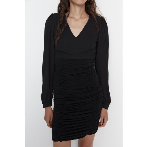 Trendyol Black Drape Detailed Dress Cene