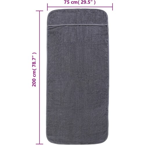  Ručnici za plažu 2 kom antracit 75 x 200 cm od tkanine 400 GSM Slike