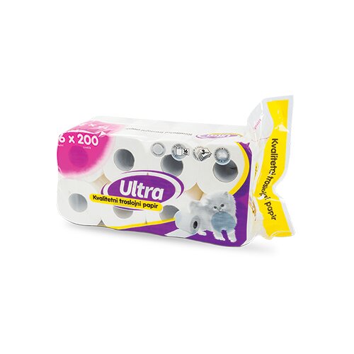 Ultra troslojni toalet papir, 16 komada Slike