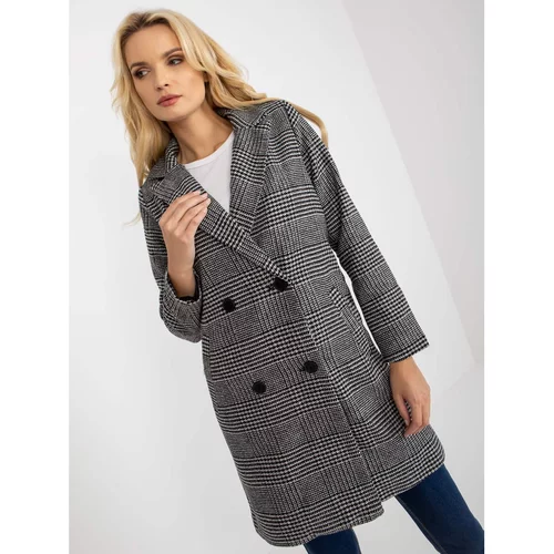 Fashion Hunters Black double-breasted coat with SUBLEBEL wool