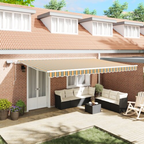  Manualna tenda s LED svjetlom Zelena i Žuta 500x300 cm Cijene