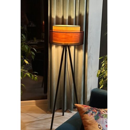  Duolla - Stojeća lampa WOOD BOHO 1xE27/15W/230V prečnik 45 cm crna/bež Slike