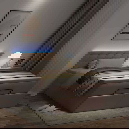 vidaXL Okvir kreveta s madraca cappuccina 120x190 cm od umjetne kože Cene