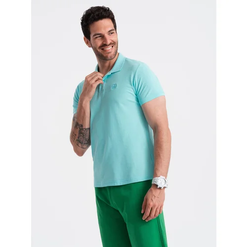 Ombre Men's BASIC single color pique knit polo shirt - mint