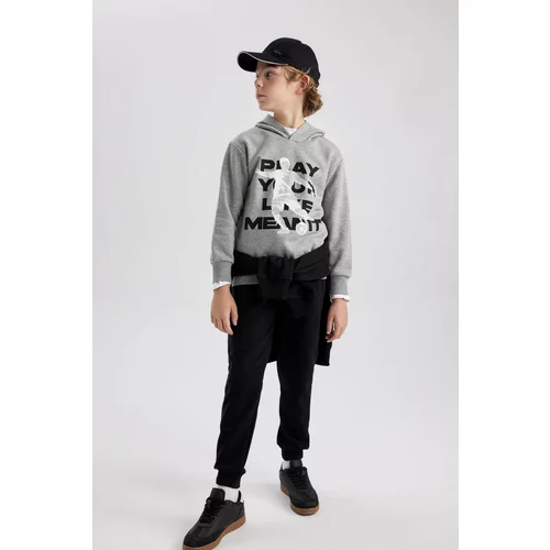 Defacto Boy Hooded Printed Thick Sweatshirt