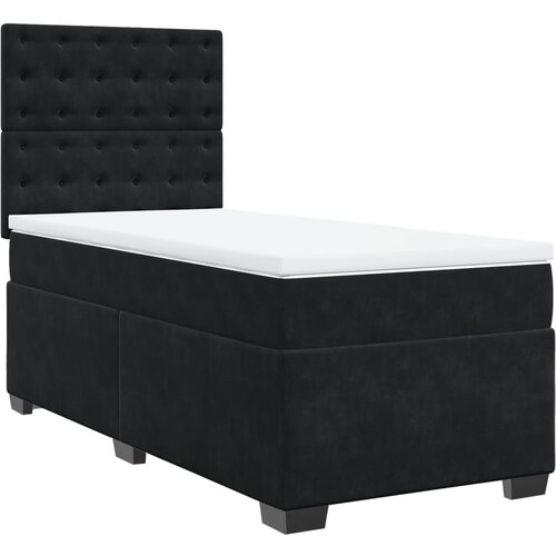 VidaXL Box spring postelja z vzmetnico črna 80x200 cm žamet, (21306544) Slike