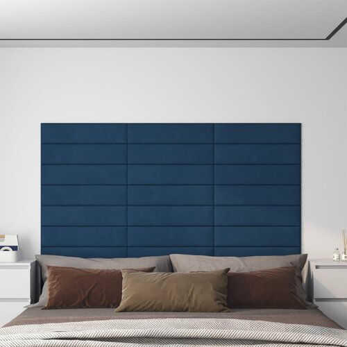 VidaXL zidne ploče od tkanine 12 kom plave 60 x 15 cm 1,08 m&amp;sup2; Slike