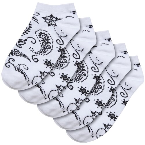 Urban Classics Bandana Pattern No Show Socks 5-Pack white Cene
