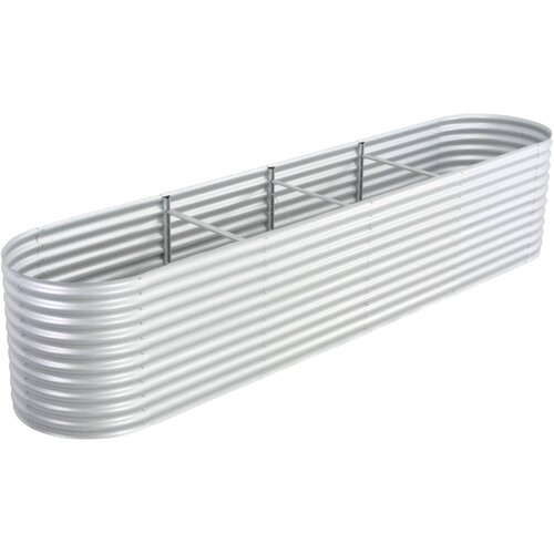 vidaXL Visoka greda 400x80x81 cm pocinkano jeklo srebrna Cene