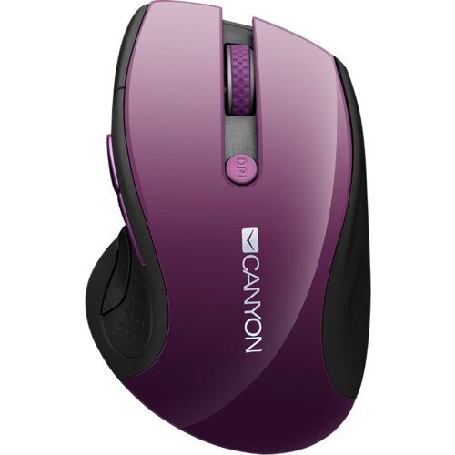Canyon 2.4Ghz wireless mouse, optical tracking - blue LED, 6 buttons, DPI 1000/1200/1600, Purple pearl glossy - CNS-CMSW01P Cene